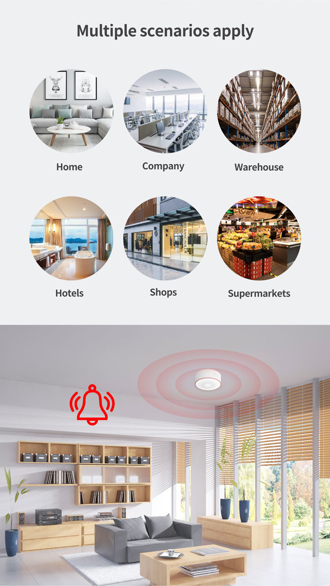 100db Tuya WiFi Siren Alarm 2.4G Wifi Security Alarm Adjustable Sound Level