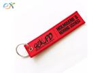 Personalized Woven Keychain With Logo , Custom Fabric Keychains Rectangle Shape