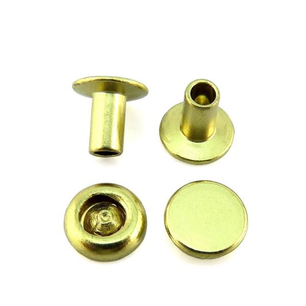 Quality Connection Function Custom Brass Flat Head Semi Tubular Rivet for Handbags Leather for sale