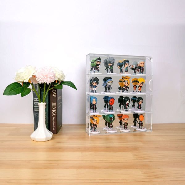 Necklace Acrylic Plexiglass Showcase Box Wall Mounted Desktop 4 Layer Organizer Display For Mini Toys