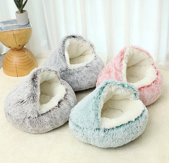 PP Cotton Plush Covered Cat Beds For Kittens Small / Medium / Large Pet