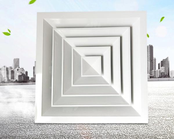 Quality Four Way Ventilation Aluminum Square Ceiling Diffuser White Air Diffuser for sale