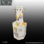customized stationery peg hooks cardboard display stand with 4 sides