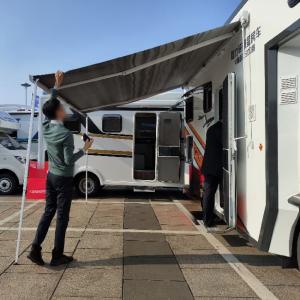 Buy cheap 3x2m Black White Retractable Camper Awning For Motorhome Mobile Dining Car product