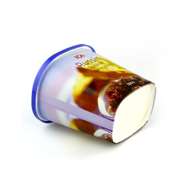 Oval Ice Cream Paper Tube Packing With PE Cap For Dry Food / Cookie / Chocolate