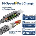 2m 3m USB Data Transfer Cables USB A USB 3.1 Sync Data Transferring 2.4A