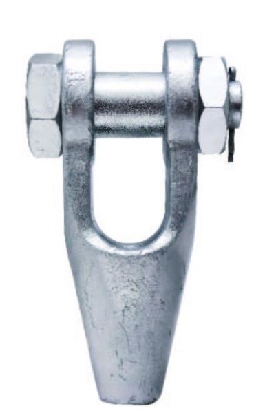 Quality Galvanized 8mm Wire Rope End Stop Open Spelter Sockets With Cotter Pin SOA-08 for sale
