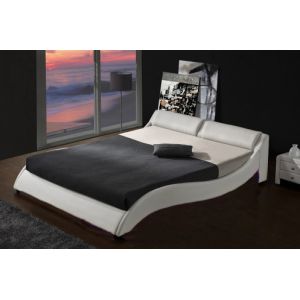 Upholstered Platform Bed Frame With Led Lighting, Curve Design