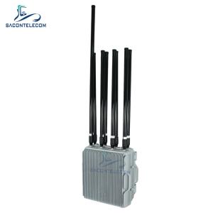 China Waterproof Outdoor UAV Signal Jammer 8 Bands 550w Power 2KM Fixed on sale