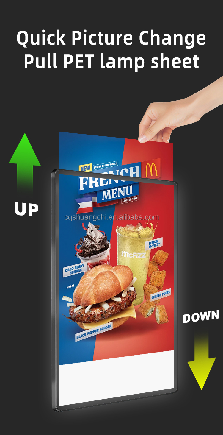 Wall Mount Installation A1 A2 A3 A4 LED Light Box for Illuminated Advertising Display