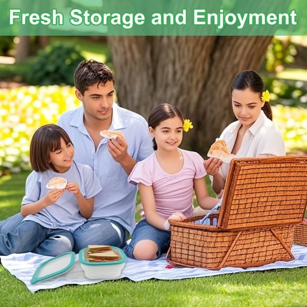 Reusable And Collapsible Silicone Lunch Box With Leakproof Airtight Seal – BPA-Free, Food-Grade, Microwave & Freezer Safe, Eco-Friendly And Durable