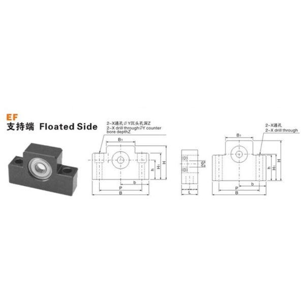 EF EK Support Units Wear Resistant Lead Screw Support Bearing Compact Design