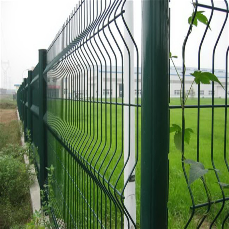 Custom Green Dark PVC 3D Curved Wire Mesh Fence For Orchard Periphey Sturdy Construction