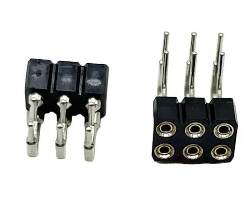 Quality IATF16949 2.54mm Machined Double Row Pin Header Female 2x03P for sale