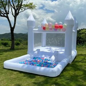 Portable Kids Party Bouncing Castle Inflatable Bouncer White Bounce House With