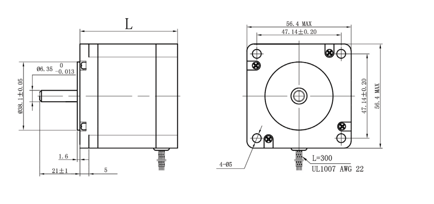 4.2A 4 Leads Hybrid Stepper Motor 9.5KG CM 57HN41-001-01