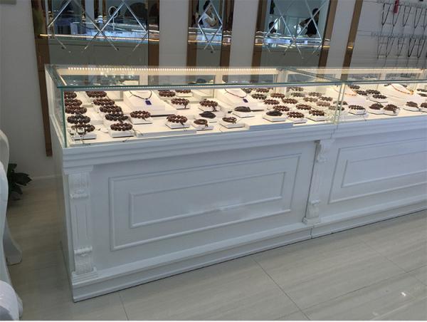 Quality White Color Jewelry Store Showcases Jewellery Display Cabinets OEM / ODM Available for sale