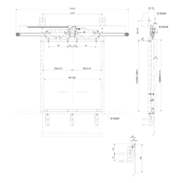 2 - Leafs Elevator Door Operator JJ 600-1200mm With CE Certificate