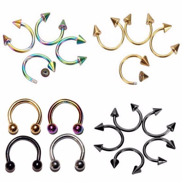 Steel Circular Barbell Nostril Nose Ring Piercing Ball Horseshoe Rings Horseshoe Earring Cartilage Earring Sexy