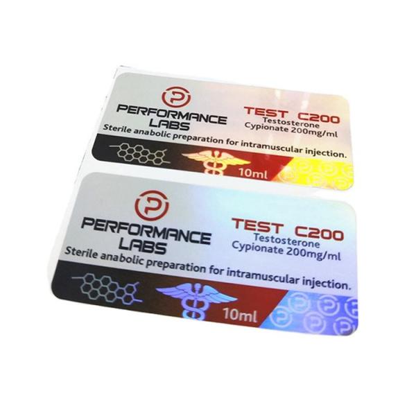 Quality 6x3cm Laser PET Film 10ml Vial Labels With Glossy Varnishing for sale