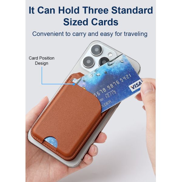 Embossed Logo MagSafe Wallet Adjustable Phone Stand Magnet Wallet Card Holder