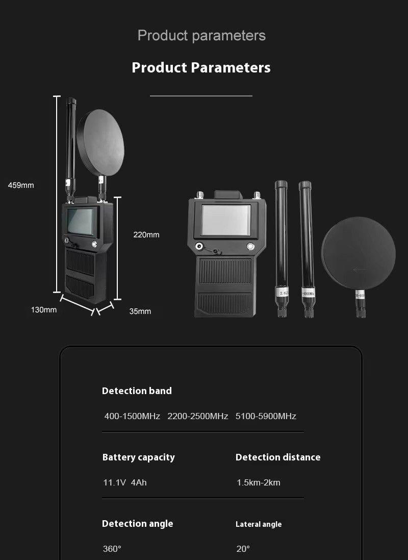 Handheld Drone Detector with Touch Screen