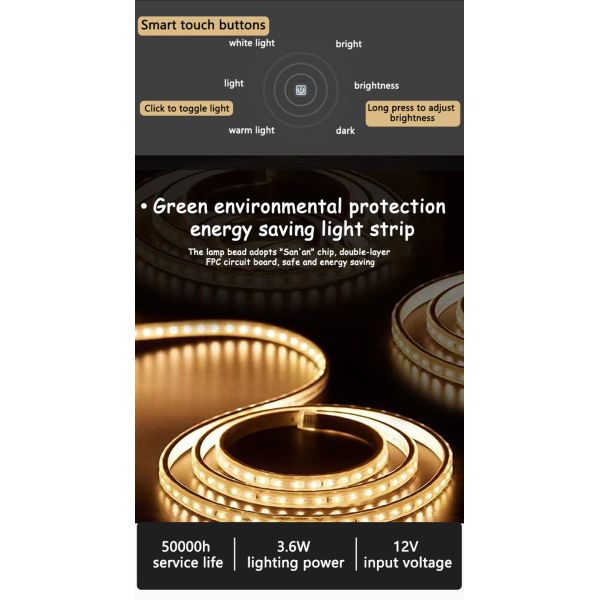 Hotel Home Bathroom Decoration LED Lighted Triple Color Lights Waterproof Vanity Mirror