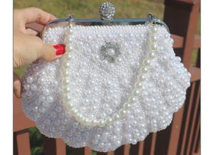 China Shell pearl handmade string beads diamond slung over shoulder dinner evening bride retro dress cheongsam wedding bags on sale