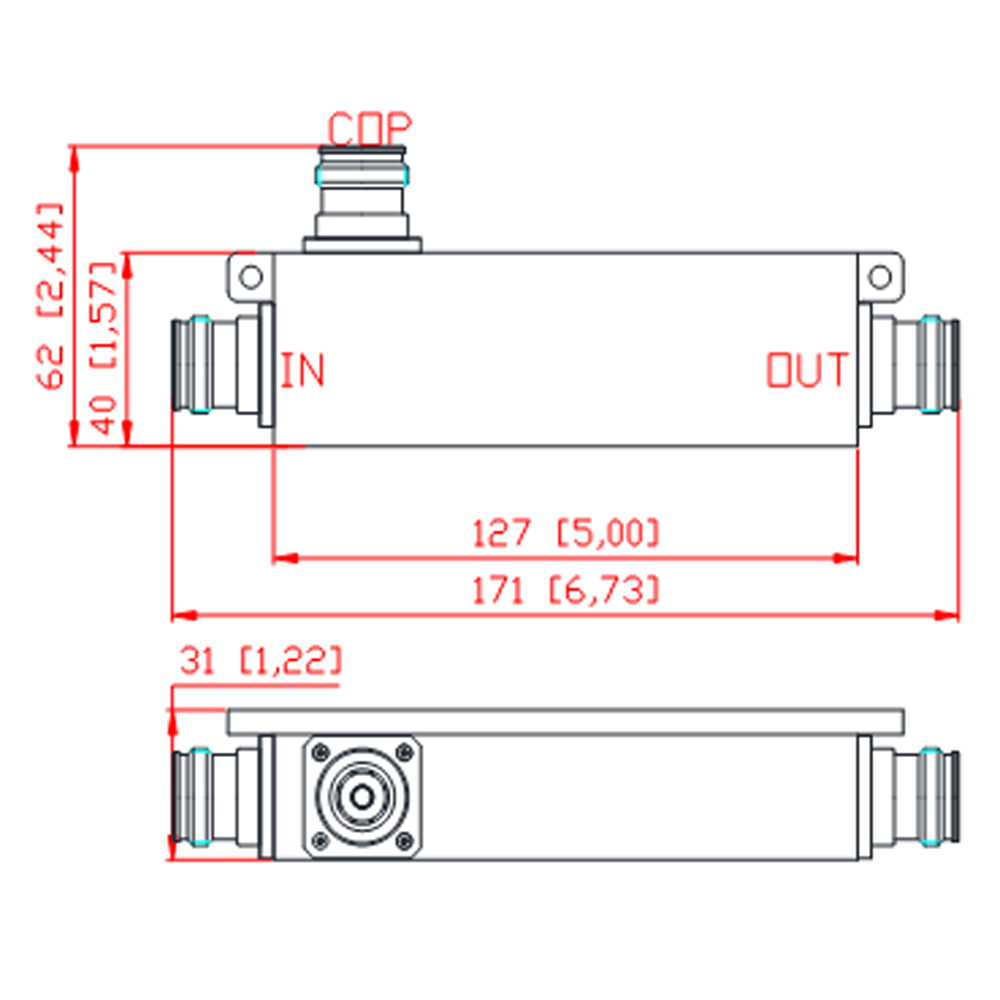 550-6000MHz 4.3-10 Female Directional Coupler