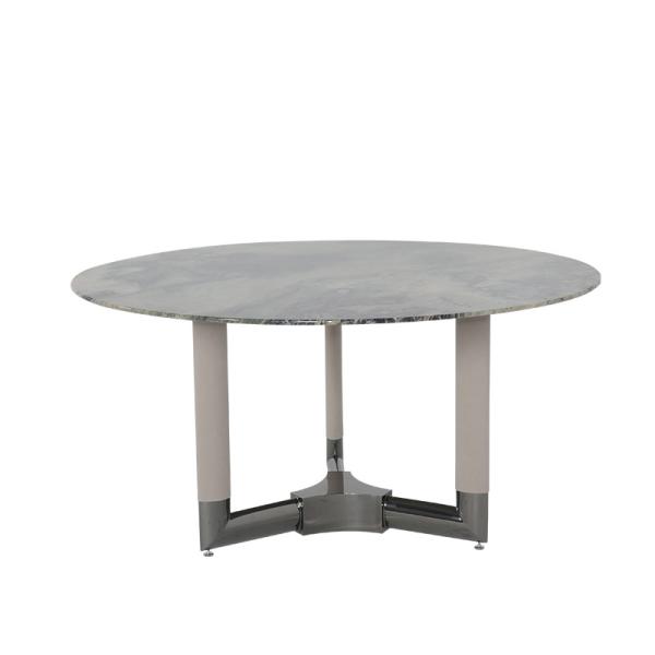 Quality Grey Round Marble Kitchen Table Customized Circle Marble Dining Table for sale