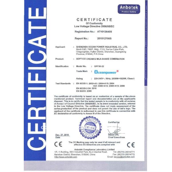 30L/H Counter Top commercial Soft Ice Cream Machine Oceanpower OP130S CE,CB