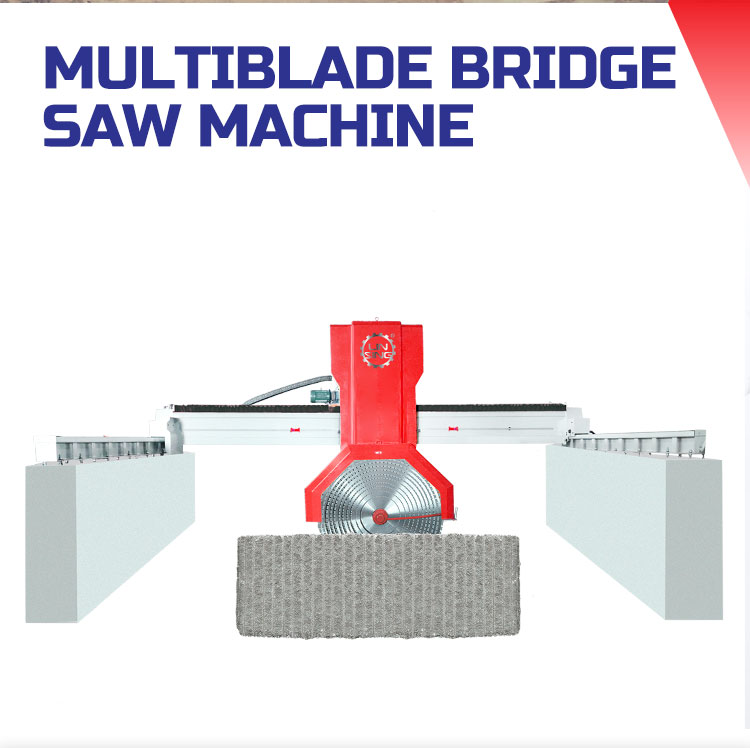Multi Disc CNC Bridge Stone Cutting Machines for accuracy Natural Granite Fabrication