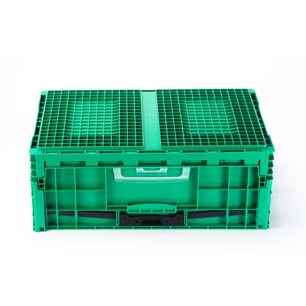 Foldable Stackable EU Plastic Parts Crate Eco-Friendly Moving Box for Easy Transport