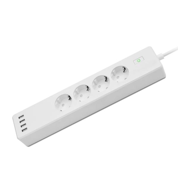 Power Strip 4 EU Smart Wifi Socket Plug 4 USB Tuya Voice Control With Alexa