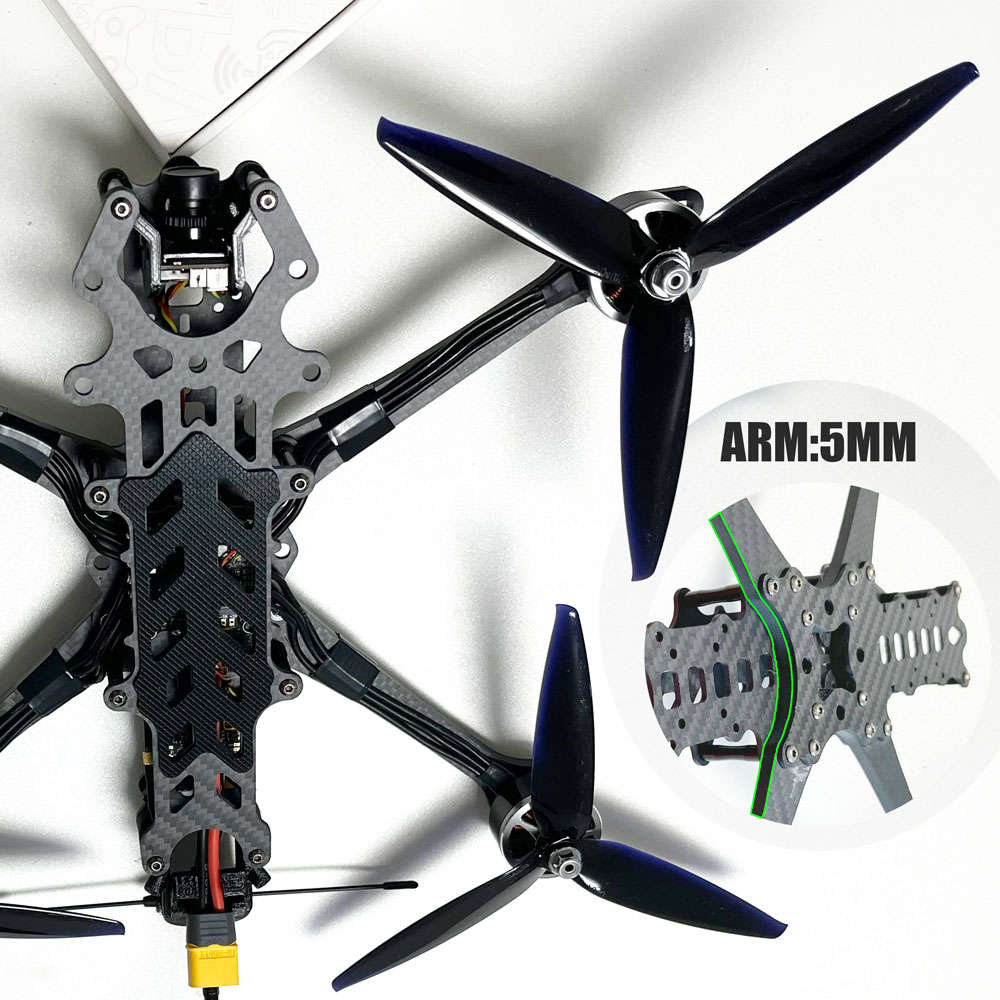 Mark4 V2 FPV Racing Drone Kit with Carbon Fiber Frame and 2.5W VTX 5 to 13 Inches Long Range Remote Control From RushFPV