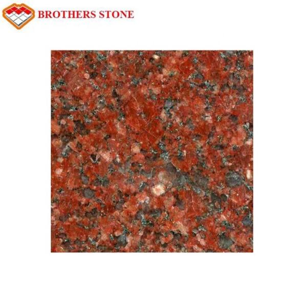 Quality India Ruby Red Granite Stone Tiles High Polished Cut - To - Size For Vase for sale