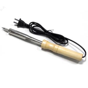 100W Electric Soldering Iron , Wooden Handle Electric Chiseled Tips