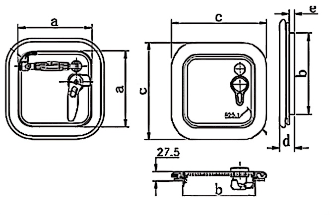 Customizable Aluminium Boat Window Rectangular Shape Watertight Marine Hatches