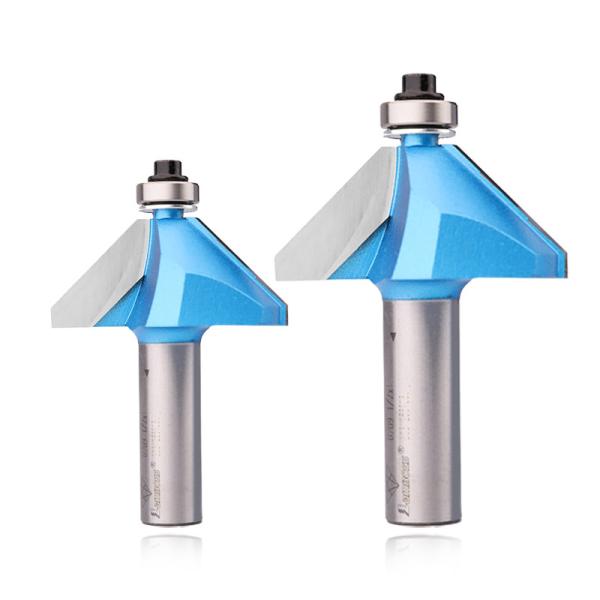 Quality Customizable Lamboss 45 Degrees Chamfer Bit With Bearing Milling Cutter Woodworking Router Bit for sale