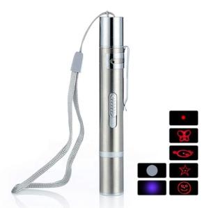 Multifunctional 7 in 1 cat laser pointer toy USB interactive cat laser toy Led pointer uv light