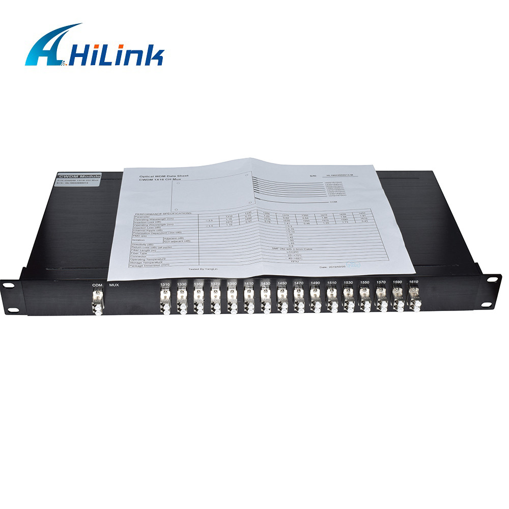 19" 1U CWDM Mux Demux Module Rack Mounted 16CH Fiber Optical