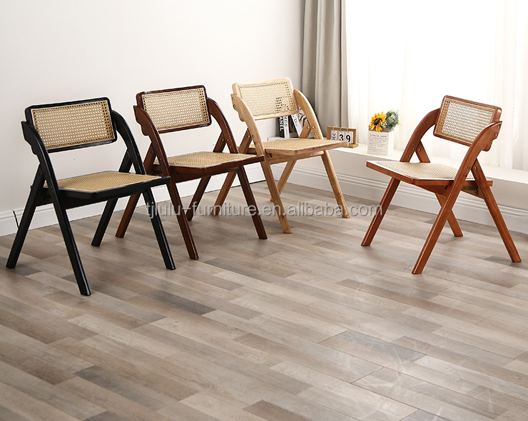 Mail Packing Modern Design Foldable Wood Rattan Restaurant Chairs for Home Furniture