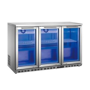China Stainless Steel bar display fridge Built-in 3 Glass Door Back bar Cooler on sale