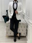 65% Polyester Mens Tuxedo Suit 32% Viscose 3% Lycra White Tuxedo Jacket
