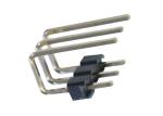 2.0mm 3 Pin Single Row Pin Header 90 Degree U Type Connector Side Plastic