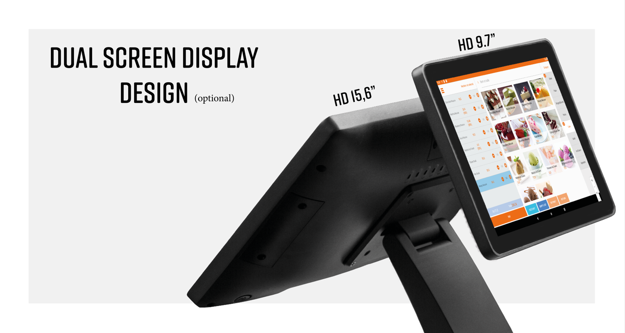 280F 15''/15.6'' LED8/VFD220/9.7'' 2nd Display POS System Device with 4GB/8GB/16GB DDR RAM