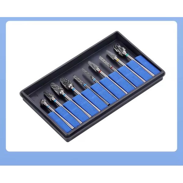 Dental Lab Use Tungsten Carbide Burs 10pcs/Set Dental Carbide Drill Kit For Micromotor