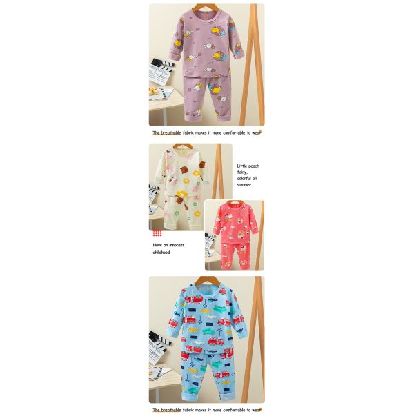 Autumn Children printed pyjama set Full Flower Long Pyjamas Set