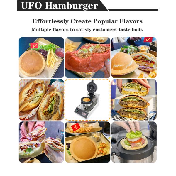 Temperature Range 50-300C Ice Cream Burger Machine Custom Mold Ufo Burger Maker Machine