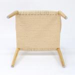 Office Building Furniture Hand-woven Cord Solid Wood Dining Chair with